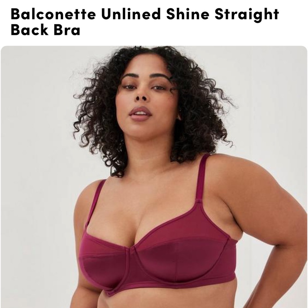 Torrid unlined burgundy balconette bra 38DDD